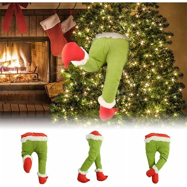 Christmas Grinch Legs Tree Decorations