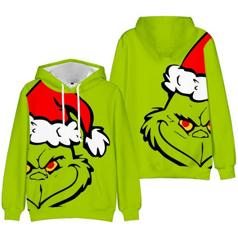 Christmas Grinch Oversized Hoodies Women's Men's Clothing Aesthetic The  Grinch Hoodie Jacket Kids Sweatshirt Pocket Pullover Winter Tops Sweater 