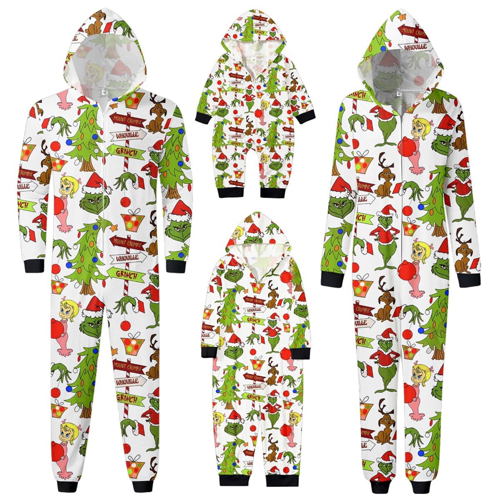Christmas Grinch Pajamas Christmas Grinch Printed Family Matching Pajamas Union Suit Christmas
