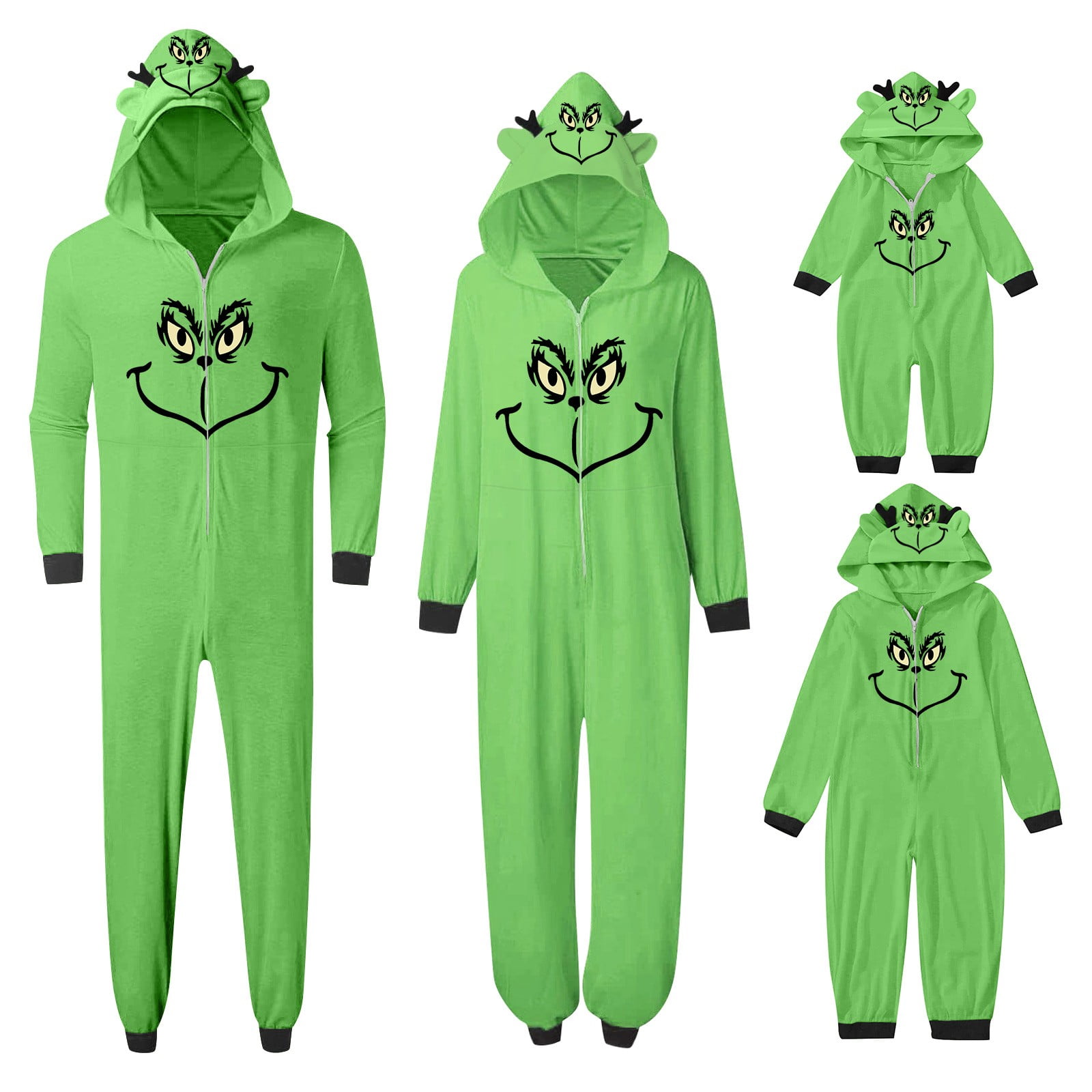 Christmas Grinch Printed Family Matching Pajamas Union Suit Christmas
