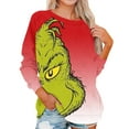 Christmas Grinch Shirt Grinch Santa Claus Women Blouse Casual Long 
