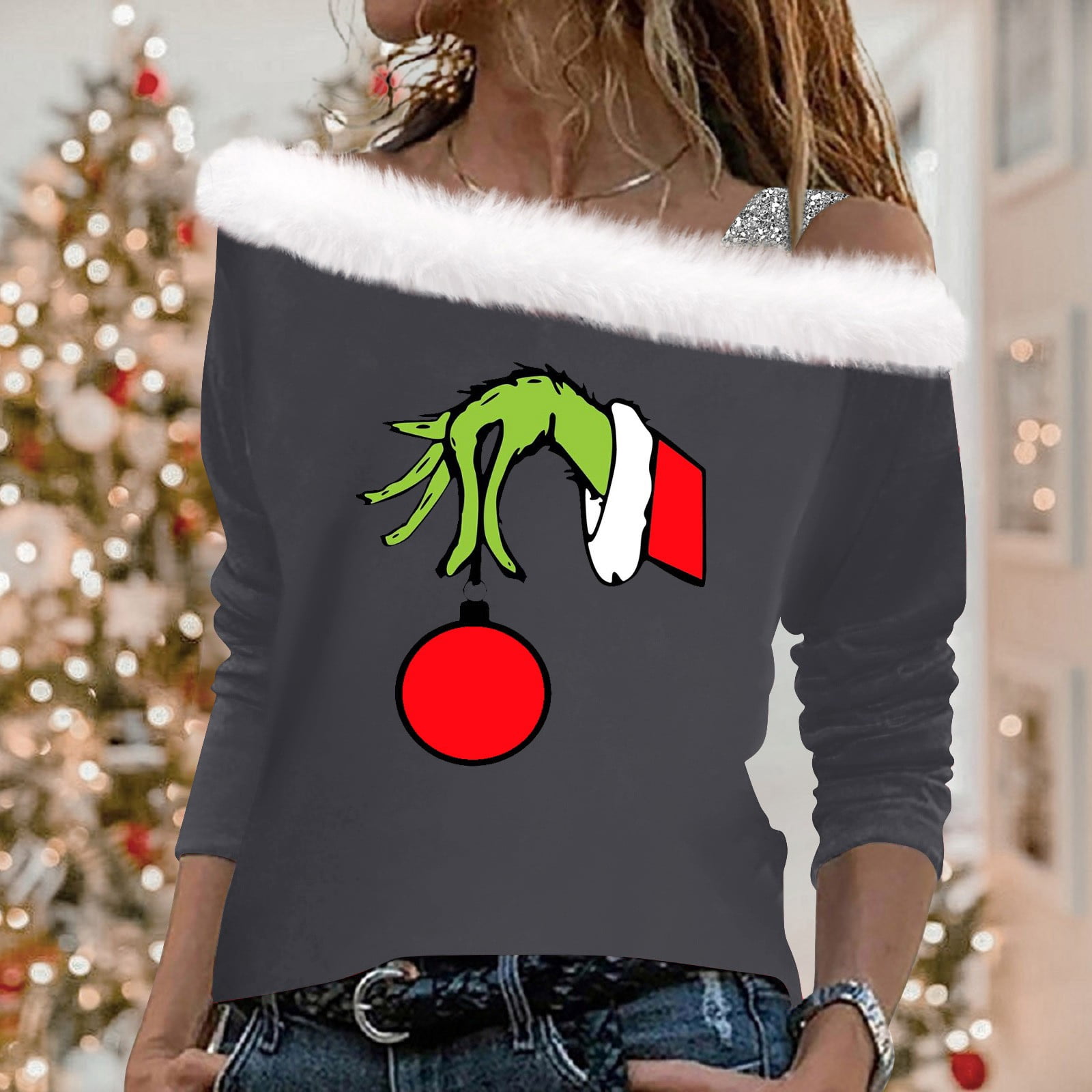 Women's "Let's Get Lit" Funny Christmas Sweatshirt - Casual Holiday Pullover With Festive Lights Print