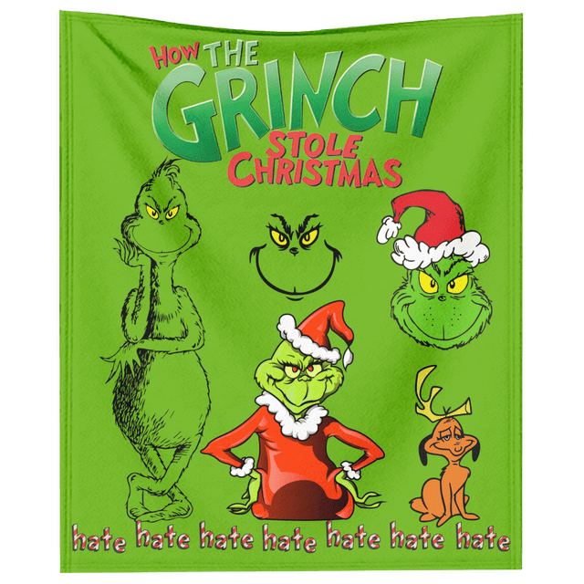 Christmas Grinch Throw Blanket Flannel Fleece Bedding Blankets All