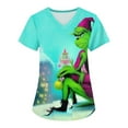 Christmas Grinch Top Grinchmas Green Women Christmas Scrub Top Festive