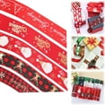 thumbnail image 1 of Christmas Grosgrain Ribbon,35.8 Inch Ribbon 5 Rolls Totally 5 Yards Holiday Red White and Green Metallic Glitter Fabric Ribbon Set with Merry Christmas Patterns Perfect for Gift Wrapping,Craft(#006), 1 of 8