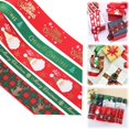 thumbnail image 1 of Christmas Grosgrain Ribbon,35.8 Inch Ribbon 5 Rolls Totally 5 Yards Holiday Red White and Green Metallic Glitter Fabric Ribbon Set with Merry Christmas Patterns Perfect for Gift Wrapping,Craft(#004), 1 of 8