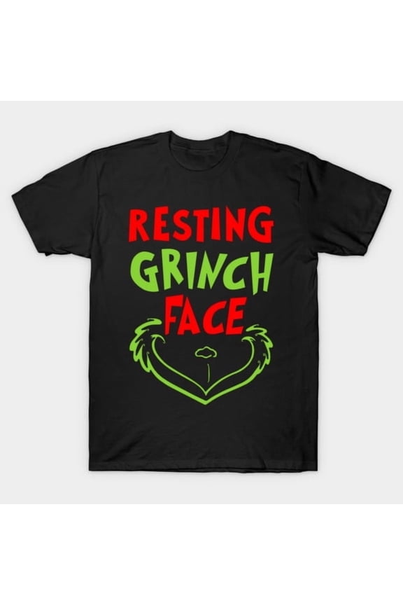 Christmas Grouchy Resting Grin Face Mode Funny Christmas Holiday Design, H6570 T-Shirt, for Men and Women, Up to Size 5XL