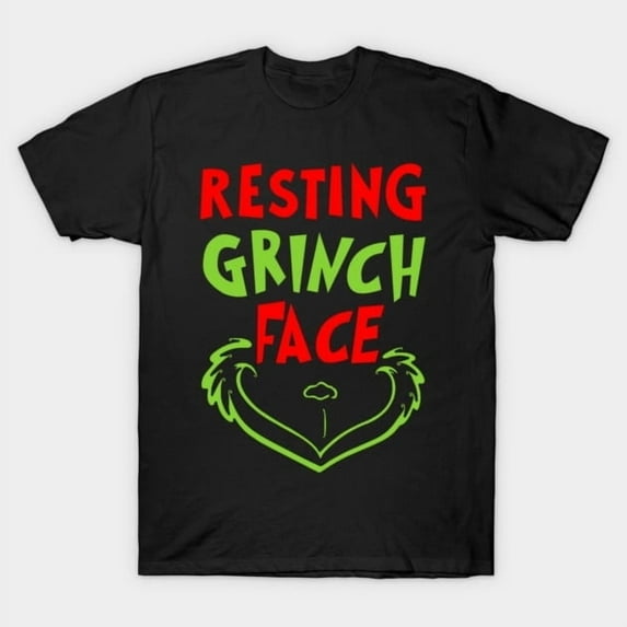Christmas Grouchy Resting Grin Face Mode Funny Christmas Holiday Graphic Retro Humor Unisex Classic T-Shirt A068, From S to 5XL