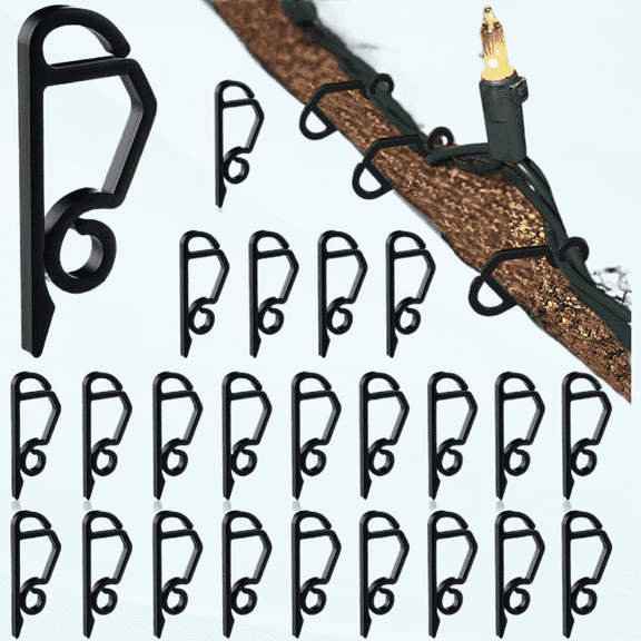 Christmas Gutter Light Clips Hooks for Hanging Outdoor String Lights 120pcs Black Plastic Light Hanger Hooks for Outside Rope Lights Waterproof