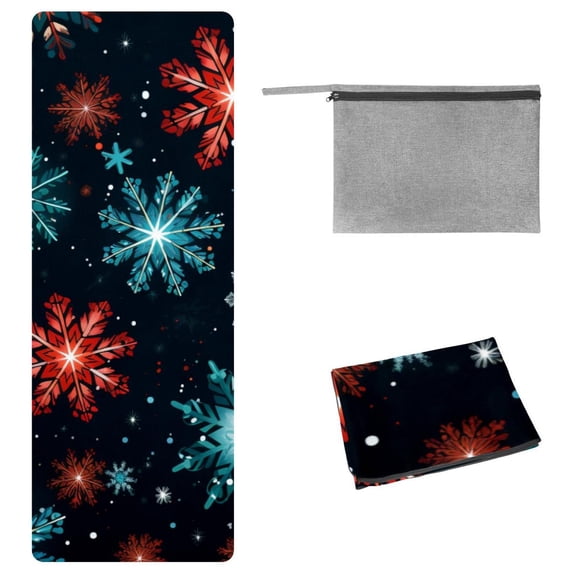 Christmas Gym Towel with Storage Bag, 72.8"x26.8", Suitable for Yoga, Pilates, Fitness, Hot Yoga Towel, Yoga Mat Towel, Yoga Blankets