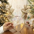 Christmas Hair Band Gold Red Elk Horn Bell Headband Merry Christma