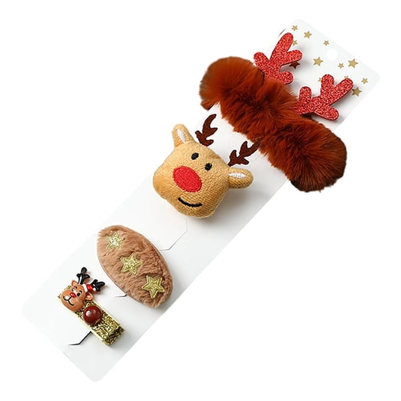 Christmas Hair Bows - 4Pcs Toddlers Hair Clips Cute Hairpins Set, Christmas Snap Hair Barrettes for Party, Santa Elk Christmas Tree Hair Accessories