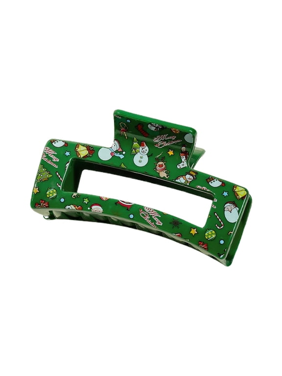 Christmas Hair Claw Clip For Women, Printed Plastic Jaw Clip For Updos And Holiday Hairstyles, Style B