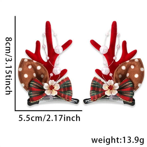 Christmas Hair Clip under $5! YannianjzChildren's Christmas Reindeer Hair Clip, Cute Antler Hair Accessory for Holiday Party, Festive Hairpin for Xmas Photo Shoot, Fun Christmas Gift for Girls
