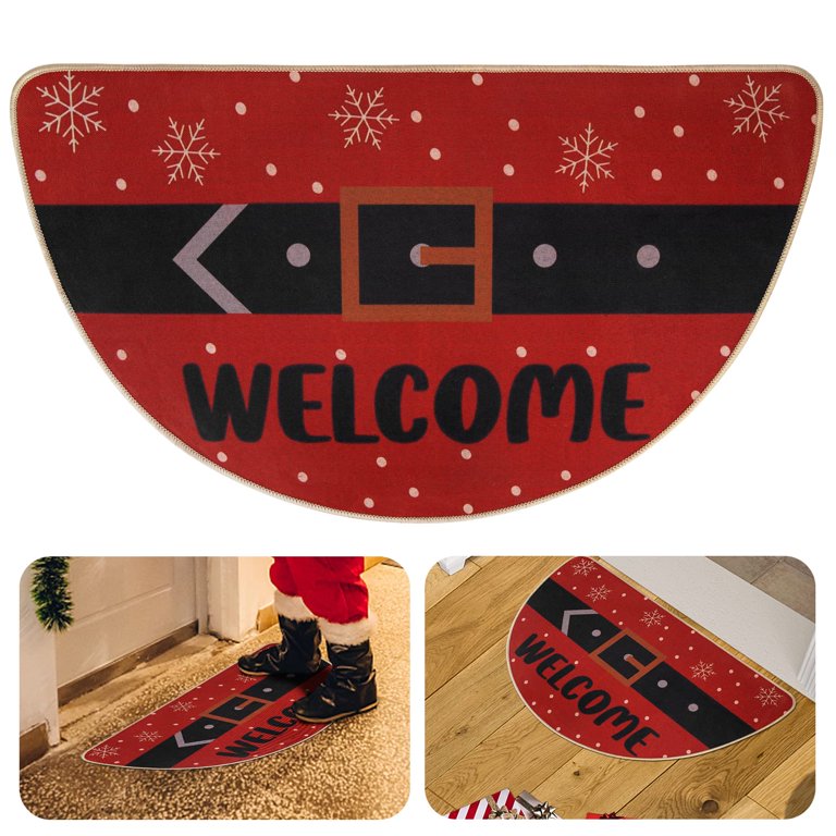 Half Round Door Mat Non-Slip Welcome Entrance Way Rug Durable