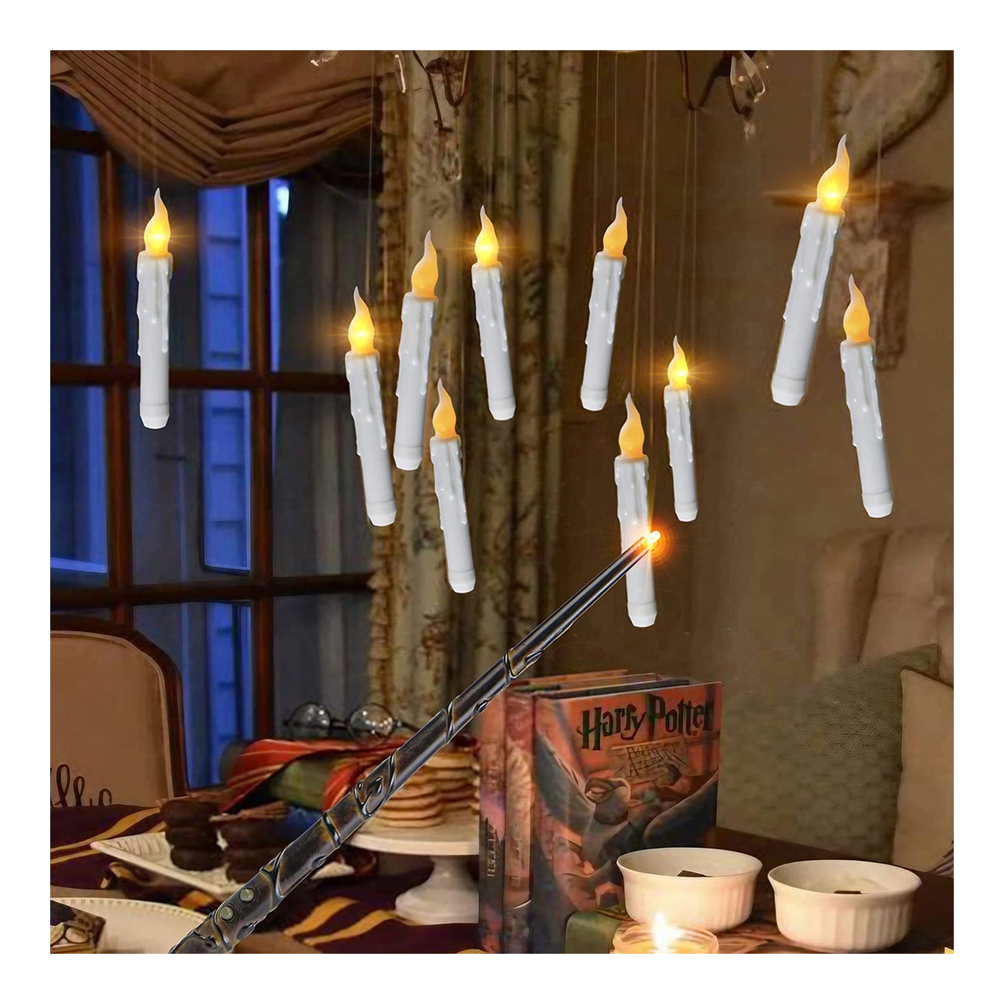 Christmas Halloween Floating Candles Hanging Decorations Flameless