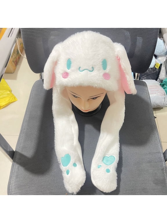 Christmas Halloween Holiday Gift Cute Winter Warm Soft Plush Hat Anime Hello Kitty Melody Cinnamoroll Kuromi Kawaii Ear Moving Hat Winter Trendy Toys Gifts