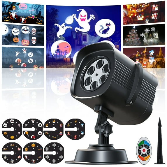 Christmas Halloween Projector Lights, Holiday Projector Led Lights ,with 42 HD Slide Patterns Bright IP65 Waterproof Snow Indoor Outdoor for Xmas, Party, House Decoration