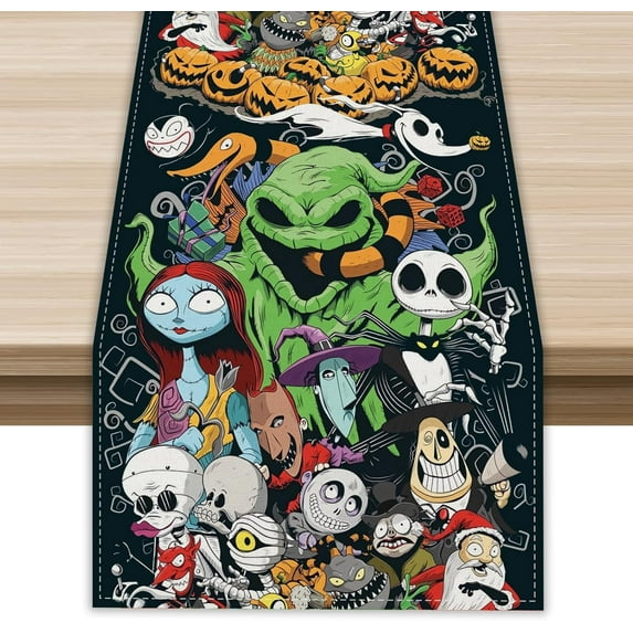 Christmas Halloween Table Runner Halloween Decorations and Supplies for Home Kitchen Dining Room Table