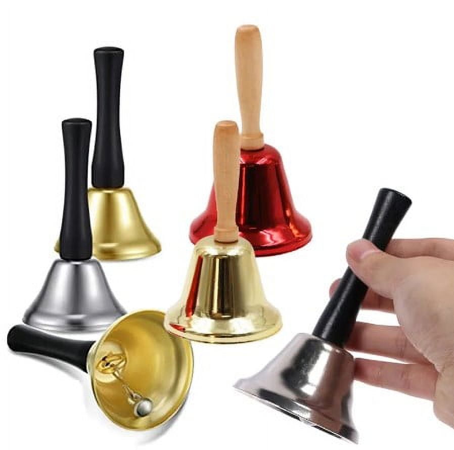 Christmas Hand Bell Santa Claus Jingle Bells Gold Silver School Handbell Restaurant Call Bell Service Supplies Xmas Decoration
