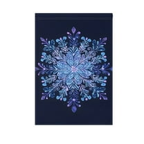 Christmas Hand Draw Snowflake Garden Flag House Banner 12" x 18" Double Sided Outdoor Yard Decoration
