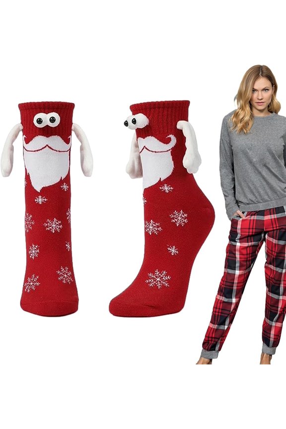 Christmas Hand Holding Socks - 3D Doll Friendship Hand In Hand Socks - Christmas Holding Hands Socks, Funny Christmas Socks, Magnetic Hand Holding Socks For Couples