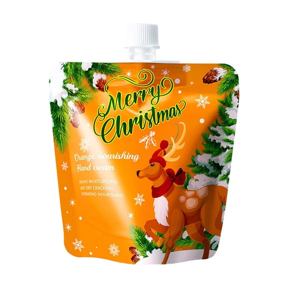 Christmas Hand Lotion, Natural Plant Fragrance Shea Hand Lotion for Dry Cracked Hands, Moisturizing Hand Cream for Women, Mini Travel Size Holiday Gifts, 1.06 oz (Sweet Orange)