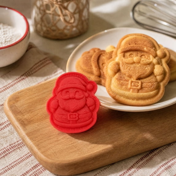 Christmas Hand‑Press Cookie & Hand Pie Molds, BPA‑Free ABS Embossing Pastry Cutter Sealer, Holiday Dough Press Molds for Baking, Family DIY Baking Tools