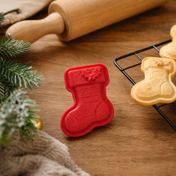 Christmas Hand‑Press Cookie & Hand Pie Molds, BPA‑Free ABS Embossing Pastry Cutter Sealer, Holiday Dough Press Molds for Baking, Family DIY Baking Tools