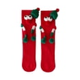thumbnail image 1 of Christmas Hand Socks Novelty Cartoon Big Eyes Middle Tube Socks Hosiery for Kids Holiday Festival Party Gift, 1 of 9