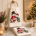 thumbnail image 1 of Christmas Hand Towels for Bathroom, 2Pcs Christmas Kitchen Towels, Snowman Decorative Christmas Towels for Drying Cleaning Cooking Winter Bathroom Decor, 1 of 7