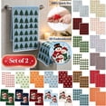thumbnail image 1 of Christmas Hand Towels for Bathroom Set of 2, 100% Quick Dry, 3D Embroidered, 15.7"x23.6", Blue, 1 of 6