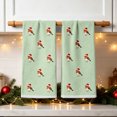 thumbnail image 1 of Christmas Hand Towels for Bathroom Set of 2, 100% Quick Dry, 3D Embroidered, 15.7"x23.6", Green, 1 of 6