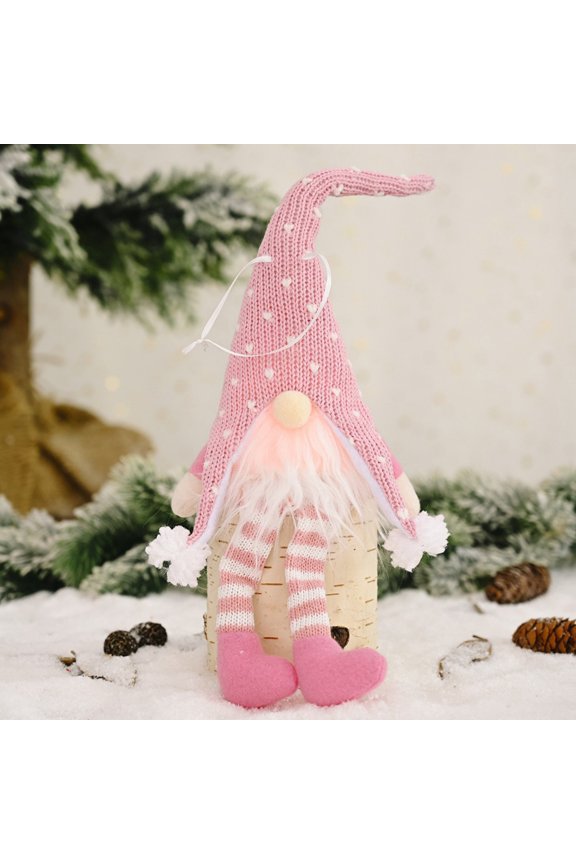 Christmas Handmade Gnomes Home Decor, Long-Legged Christmas Gnome Xmas Ornaments with LED, Gnome Elf Tabletop Decoration Gnomes Xmas Decor