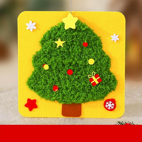 Christmas Handmades Sewing and Yarn Embroidery Painting Materials, Creative Cartoon Themed Craft Kit, All-Inclusive Supplies for Making Cute Holiday Embroidery Art Pieces, A, 1set