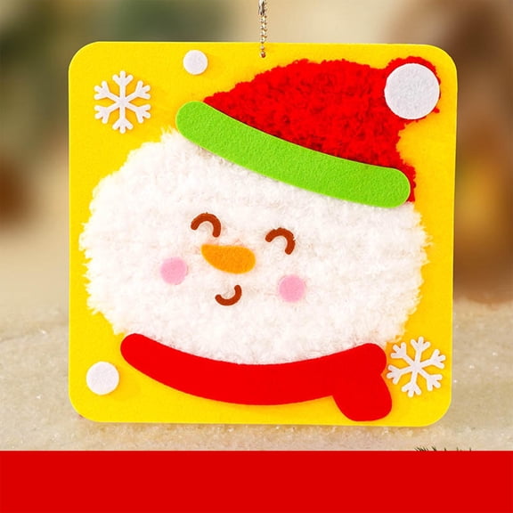 Christmas Handmades Sewing and Yarn Embroidery Painting Materials, Creative Cartoon Themed Craft Kit, All-Inclusive Supplies for Making Cute Holiday Embroidery Art Pieces, D, 1set