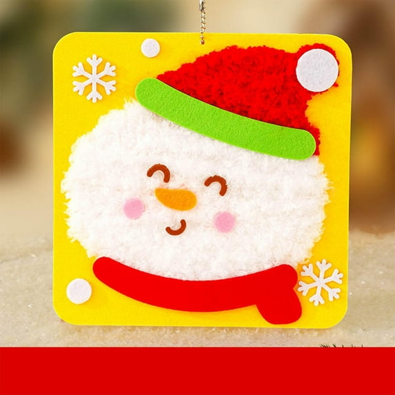 Christmas Handmades Sewing and Yarn Embroidery Painting Materials, Creative Cartoon Themed Craft Kit, All-Inclusive Supplies for Making Cute Holiday Embroidery Art Pieces, D, 1set