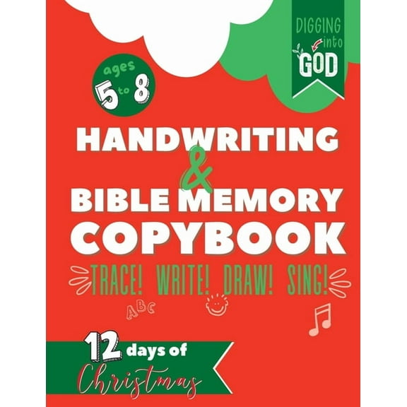 Christmas Handwriting & Bible Memory Copybook For Kids Ages 5-8: Trace Scripture Verses and Help Children Memorize the C, (Paperback)