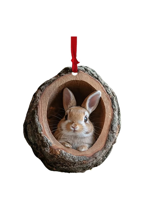 Christmas Hanging Animal Ornament,Forest Animal Christmas Ornaments,2D Acrylic Flat Animal Ornaments for Christmas Tree, Xmas Animal Hanging Decorations, Animal Lovers Ornament Gifts(ZA)
