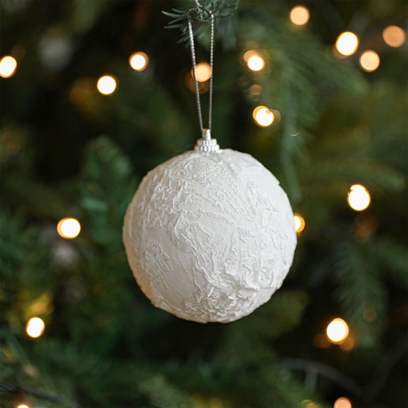 Christmas Hanging Ball Fabric Foam Ball - Reusable Hanging Patterned Ornament Tree and Wreath Filler, Holiday Lightweight for Window Tree Mantel Garland