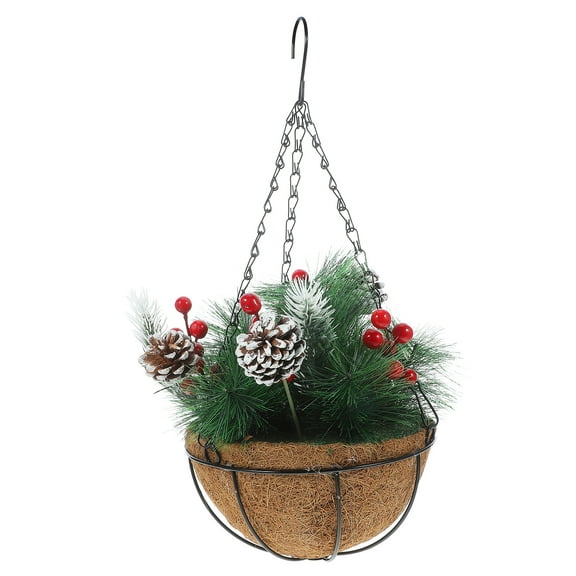 Inflatables Glowing Flower Basket Christmas Hanging Pendant Artificial Plant