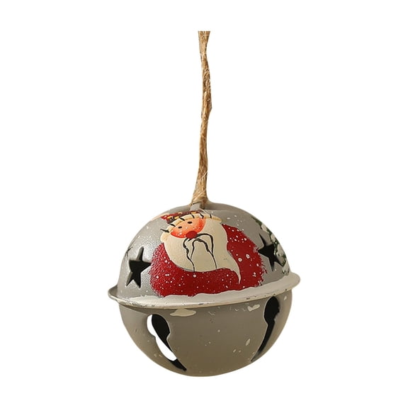 Christmas Hanging Bells Metal Wind Chime Ornament Rustic Holiday Door Tree Decor for Outside