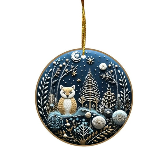 Christmas Hanging Christmas Gifts for Family Colleagues Christmas Tree Round Decoration, Navy #1