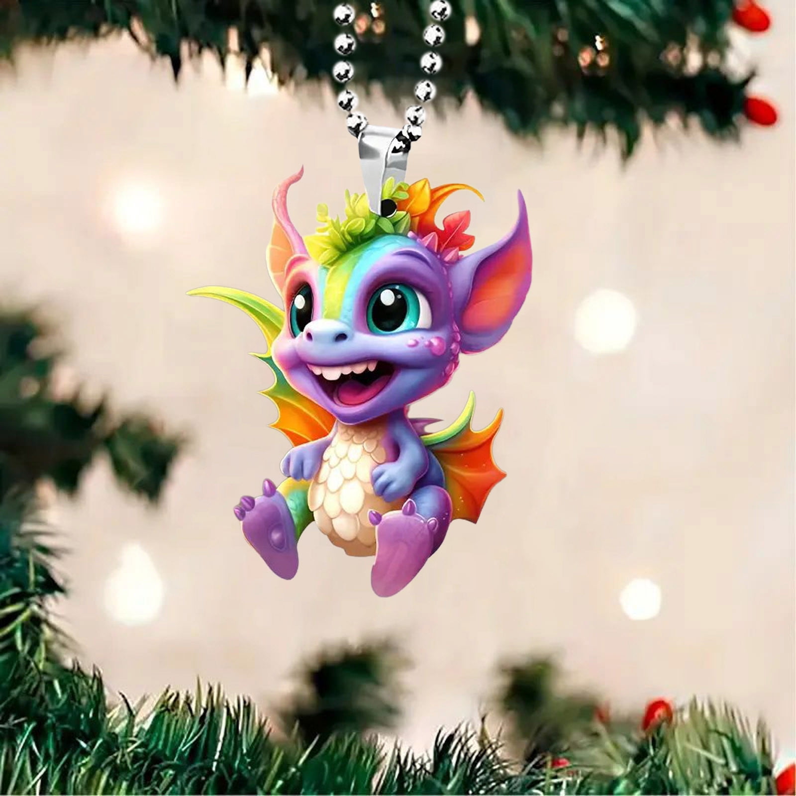 Christmas Hanging Colorful Cartoon Small Flying Dragon Shape Acrylic