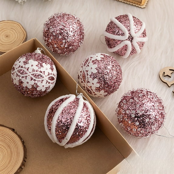 Christmas Hanging Decor 6pcs Christmas Balls 8cm Christmas Tree Decoration Hanging Balls Christmas Balls Decoration Arrangement Outdoor Decor