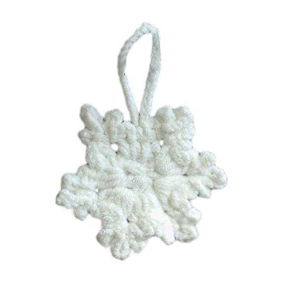 Christmas Hanging Decoration Cute Hand-knitted Pendant for Xmas Tree, Unique Holiday Gifts for Backpack and School Bag Decor (Snowflake)