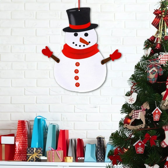 Christmas Hanging Decoration, Large Movable Snowman Blanket Pendant with Interactive Arms, Holiday Party Decor for Home Office Festive Indoor