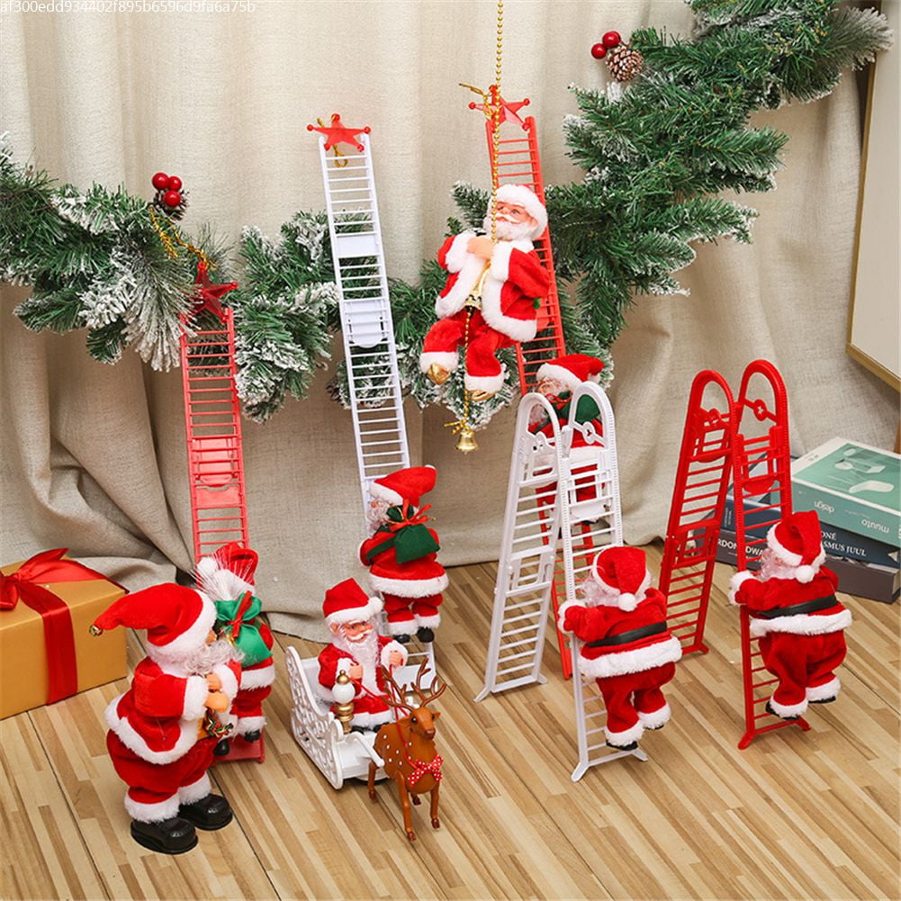 75/300cm Santa Claus Climbing Ladder Light Christmas Decorations