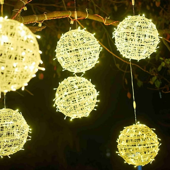 Christmas Hanging Decoration, Solar Christmas Ball Light for Tree Hanging Outdoor LED Globe Waterproof Solar Ball for Party Yard Porch Eave Patio Xmas Decoration