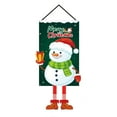 thumbnail image 1 of Christmas Hanging Flag – Santa & Snowman Wall Banner, Red Fabric Holiday Decoration for Party, Door, Window, Photo Backdrop, Indoor Outdoor Scene Decor, 1 of 5